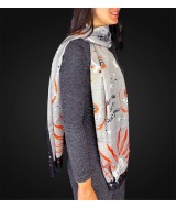 TRI.PASHMINA SOL LUNA GRIS 180X60 CM.