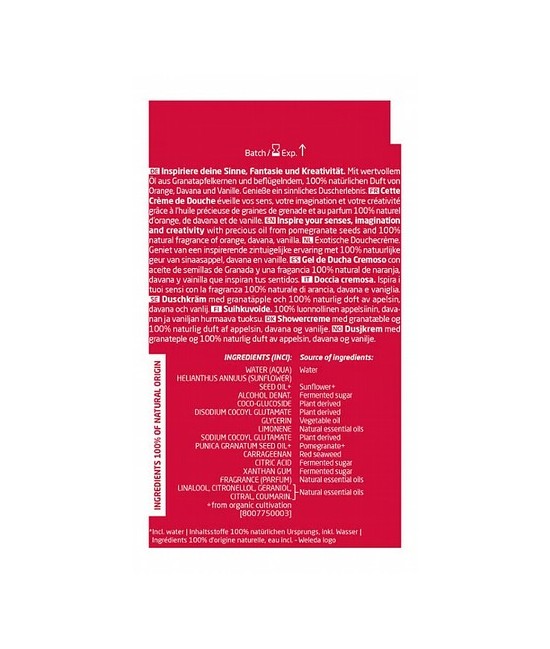 WE.GEL DUCHA CREMOSO GRANADA INSPIRE 400 ML.