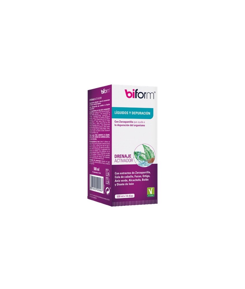 Sobre el producto
Descubre el complemento alimenticio biform drenaje activador, elaborado o a base de Zarzaparrilla, Fucus y o