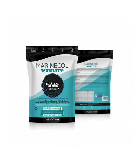 Marinecol Mobility (275g) es un complemento alimenticio a base de colágeno marino hidrolizado, extractos de plantas, vitaminas 