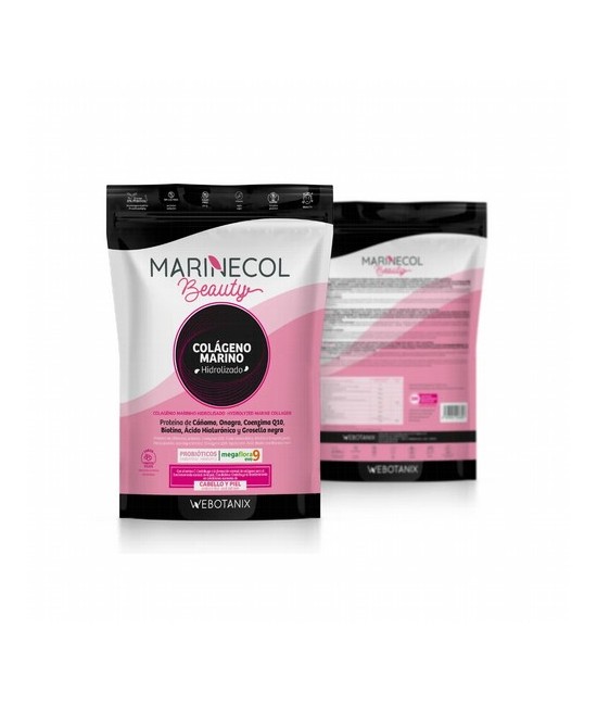 Marinecol Beauty (250g) es un complemento alimenticio a base de proteína de colágeno marino hidrolizado, extractos de plantas, 