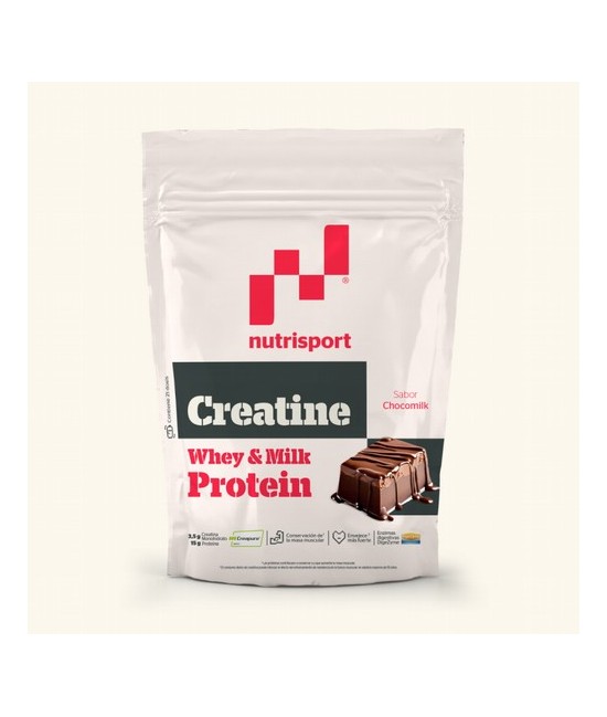 Producto que combina Creatina monohidrato (con la garantía del sello Creapure®) con concentrado de proteína de suero de leche y