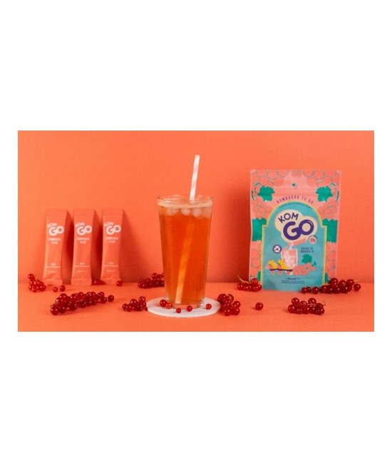 6 Sobres de Té de Kombucha en Polvo KOMGO, Sabor Bayas de Magnolia. Bebida Instantánea con Probióticos y Antioxidantes. Solo 15