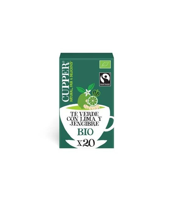 TE VERDE CON LIMA Y JENGIBRE BIO, 20 BOLSAS
Ref. 604045

Ingredientes: té verde* 80% , raíz de jengibre* 10%, cáscara de lim