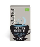 INFUSION DULCES SUEÑOS BIO, 20 BOLSAS
Ref. 604046

Ingredientes: canela * 35%, manzanilla * 25%, melisa * 20%, rooibos *, ar