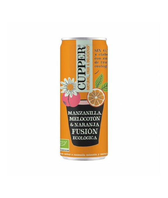 BEBIDA DE MANZANILLA, MELOCOTON Y NARANJA BIO, 250 ml
Ref. 604116

Ingredientes: agua, zumo de fruta a partir de concentrado