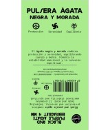 TRI.PULSERA AGATA NEGRA TEÑIDA MORADO BOLA 4 MM.