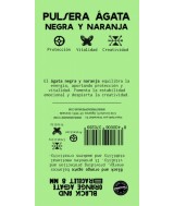 TRI.PULSERA AGATA NEGRA TEÑIDA NARANJA BOLA 8 MM.