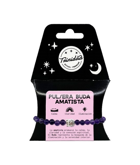 TRI.PULSERA AMATISTA BUDA 6 MM.
