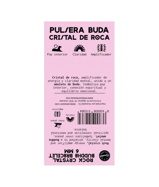TRI.PULSERA CRISTAL ROCA BUDA 6 MM.