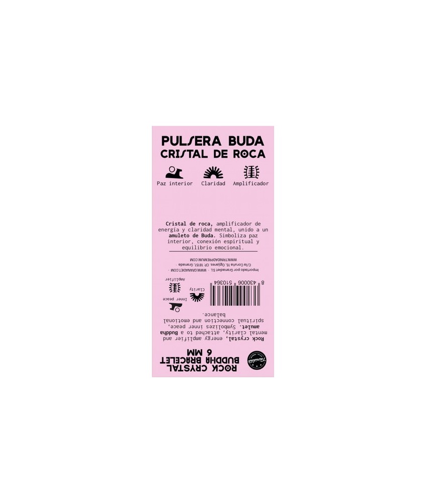 TRI.PULSERA CRISTAL ROCA BUDA 6 MM.