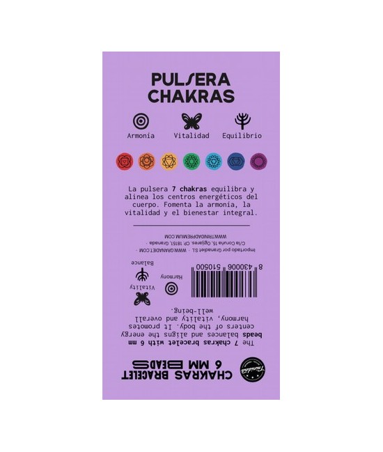 TRI.PULSERA CHAKRAS 6 MM.
