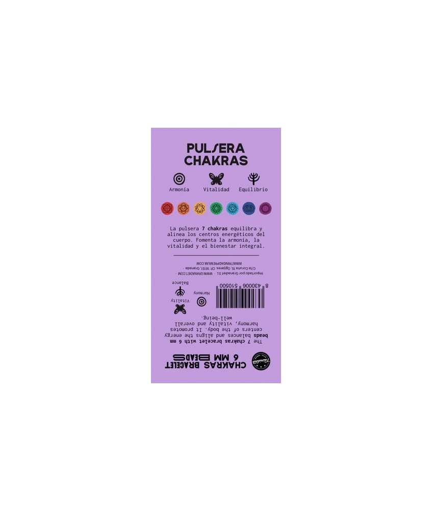TRI.PULSERA CHAKRAS 6 MM.