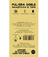 TRI.PULSERA DOBLE MALAQUITA OJO TIGRE BOLA 8 MM.