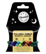 TRI.PULSERA DOBLE MALAQUITA 7 CHAKRAS BOLA 8 MM.
