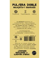 TRI.PULSERA DOBLE MALAQUITA 7 CHAKRAS BOLA 8 MM.