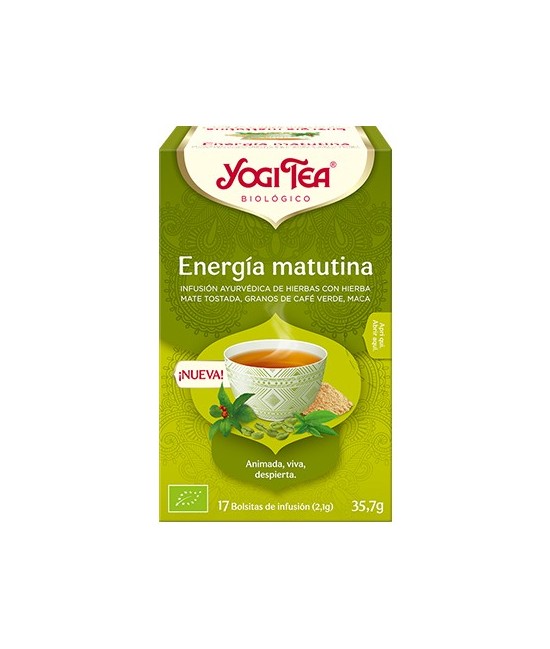 Mate tostado*, hierba mate*, cúrcuma*, granos de café verde*, rooibos verde*, Sencha*, raíz de diente de león tostada*, regaliz