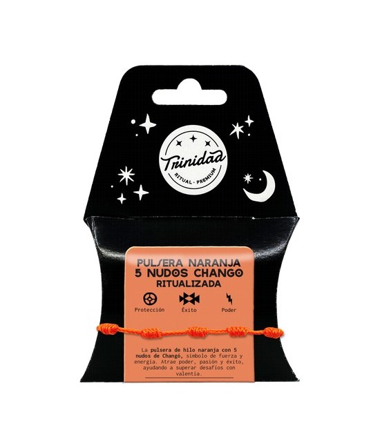 TRI.PULSERA 5 NUDOS HILO NARANJA CHANGO