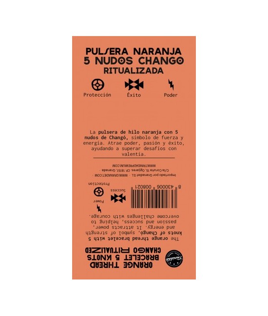 TRI.PULSERA 5 NUDOS HILO NARANJA CHANGO