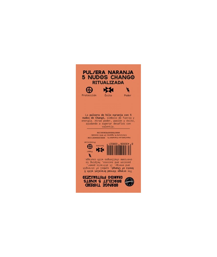 TRI.PULSERA 5 NUDOS HILO NARANJA CHANGO