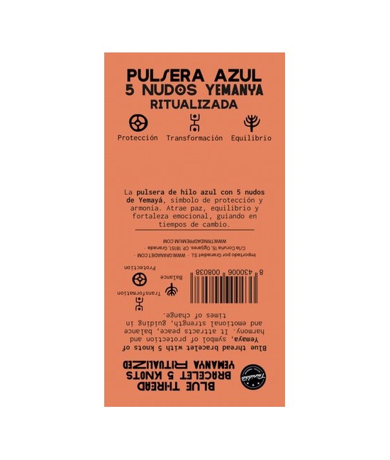 TRI.PULSERA 5 NUDOS HILO AZUL YEMANYA