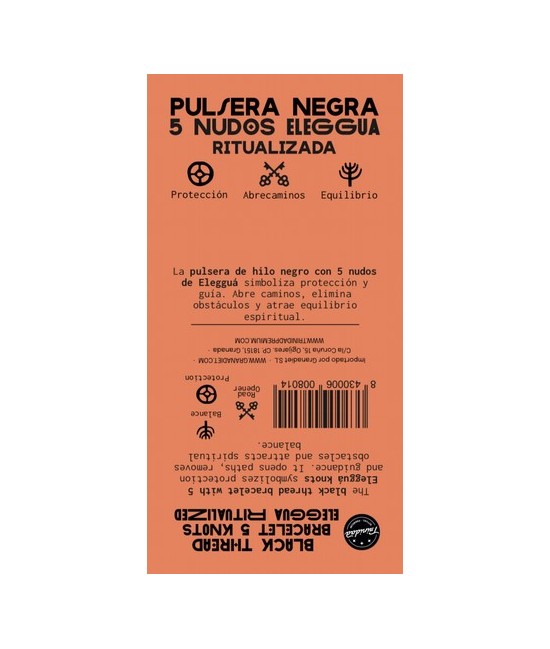 TRI.PULSERA 5 NUDOS HILO NEGRO ELEGGUA