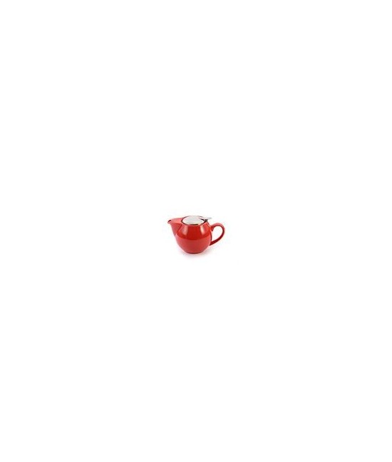 Esta tetera de porcelana roja, elegantemente diseñada, es la compañera perfecta para el día a día. La tapa de acero inoxidable,