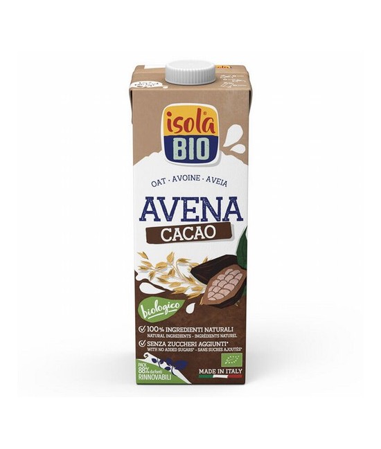 BEBIDA VEGETAL DE AVENA Y CACAO SIN AZUCARES AÑADIDOS BIO, 1L
Ref. 605083

Ingredientes: agua, avena* 11%, cacao* de comerci