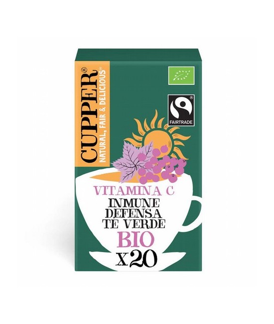 
TE VERDE INMUNE BIO, 20 BOLSAS
Ref. 604084

Ingredientes: té verde*, escaramujo*, zumo de acerola deshidratado* (10%), aro