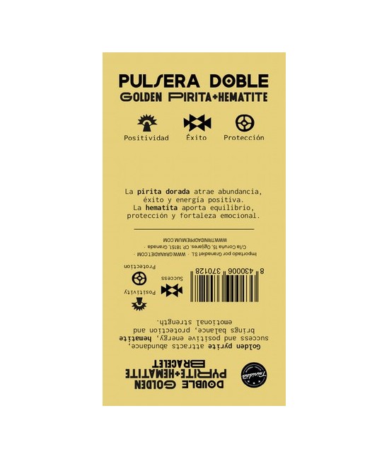 TRI.PULSERA DOBLE GOLDEN PIRITA HEMATITE BOLA 8 MM.