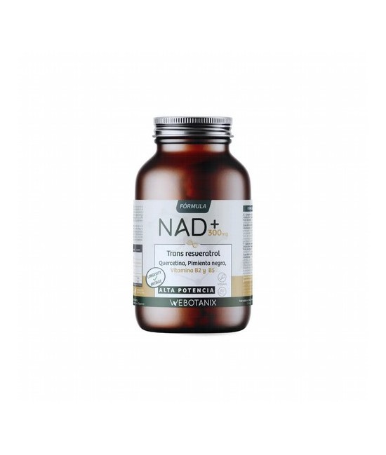 ¿Qué es NAD+ de WeBotanix?
Un complemento alimenticio a base de NAD?, resveratrol, quercetina, vitaminas y piperina diseñado p