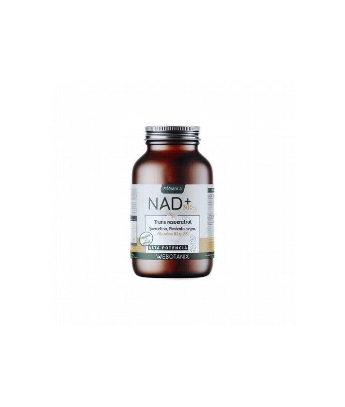 ¿Qué es NAD+ de WeBotanix?
Un complemento alimenticio a base de NAD?, resveratrol, quercetina, vitaminas y piperina diseñado p
