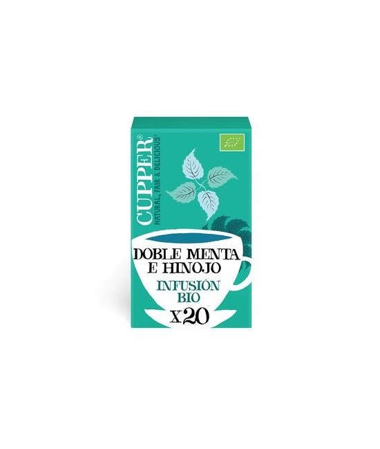 
INFUSION AFTER DINNER MINT BIO, 20 BOLSAS
Ref. 604054

Ingredientes: menta* 55%, semillas de hinojo* 25%, hierbabuena* 18%
