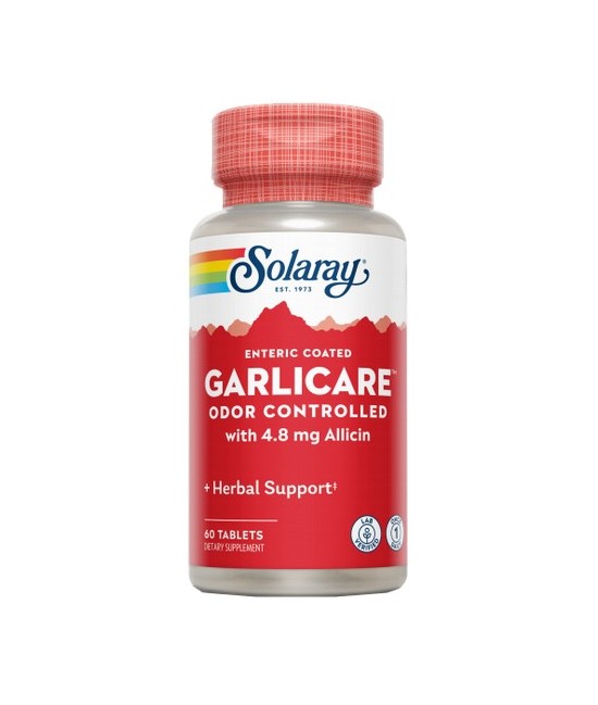 Garlicare-60 comprimidos. Sin olor. Apto para veganos
Contenido medio (por comprimido)
Ajo (bulbo de Allium sativum)

400