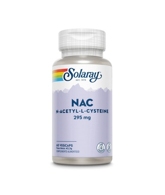 NAC-295 mg- 60 VegCaps. Sin gluten. Apto para vegetarianos
Contenido medio (por VegCap)
NAC (N-acetil-L-cisteína)

295

m