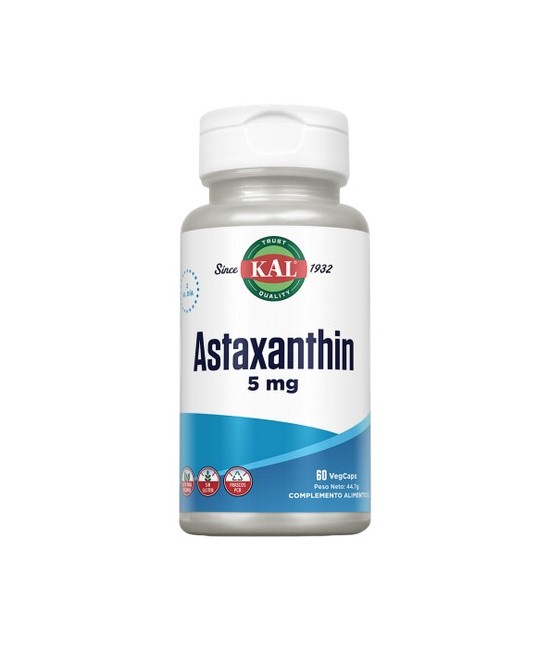 Astaxanthin- 60 Vegcaps. Apto para veganos. Sin gluten.
Contenido medio (por VegCap)
Astaxantina 5mg
Ingredientes
Oleorresi
