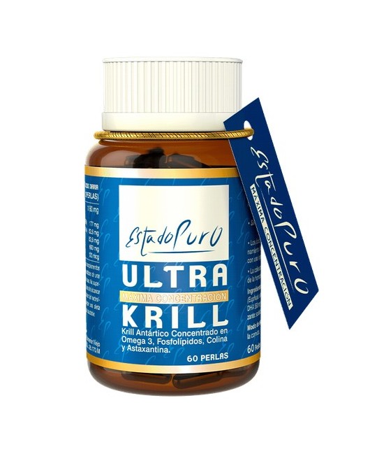 Complemento alimenticio a base de Aceite de Krill, fuente natural de Ácidos grasos Omega 3 en forma de fosfolípidos, colina y a