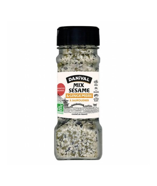 SAZONADOR SESAMO Y JENGIBRE BIO, 45 g
Ref. 611500

Ingredientes: semillas de sésamo* 81%, sal, jengibre* 4,5%, cebollino*, a