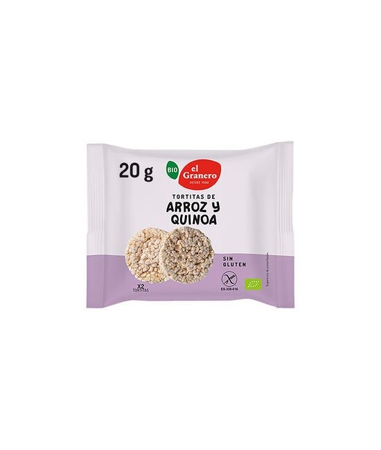 
TORTITAS DE ARROZ Y QUINOA BIO, 20 g
Ref. 019207

Ingredientes: arroz integral* 94,7%, quinoa* 4%, sal marina*, tamari* (s