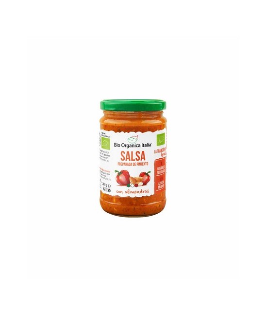 Ingredientes: Pimientos* 68%, QUESO* Pecorino 8% (LECHE*, sal, cuajo), aceite de girasol* 6%, ALMENDRAS* 6%, cebolla*, aceite d
