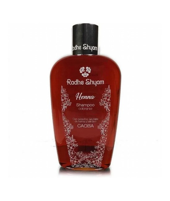 EL Shampoo Colorante Caoba a la Henna Radhe Shyam, esta recomendado para mantener la coloración por la aplicación de la Henna C