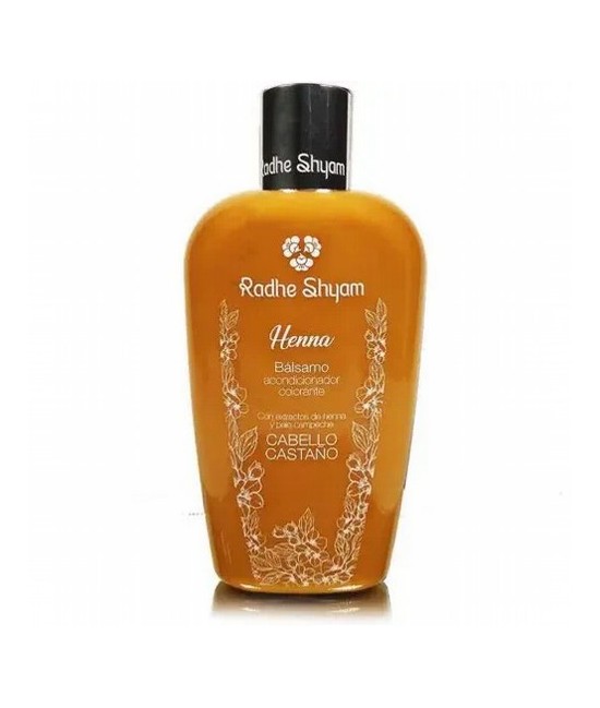 El Bálsamo Acondicionador Colorante Castaño a la Henna Radhe Shyam, ha sido desarrollado para reforzar la acción del Shampoo Co