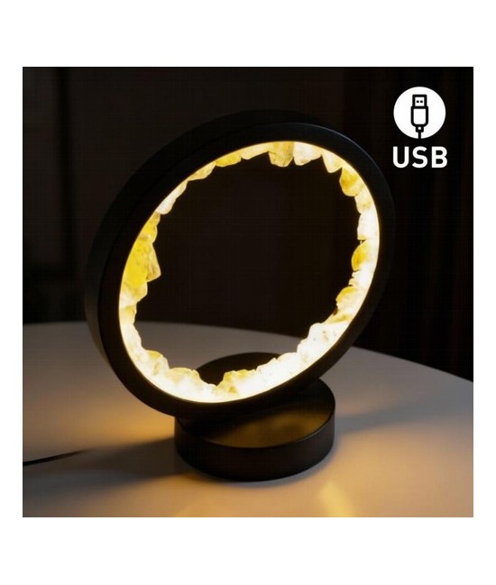 Lámpara de mesa/escritorio redonda de Citrino en color negro.

Iluminación LED fácil y rápida mediante cable USB.

Esta lám
