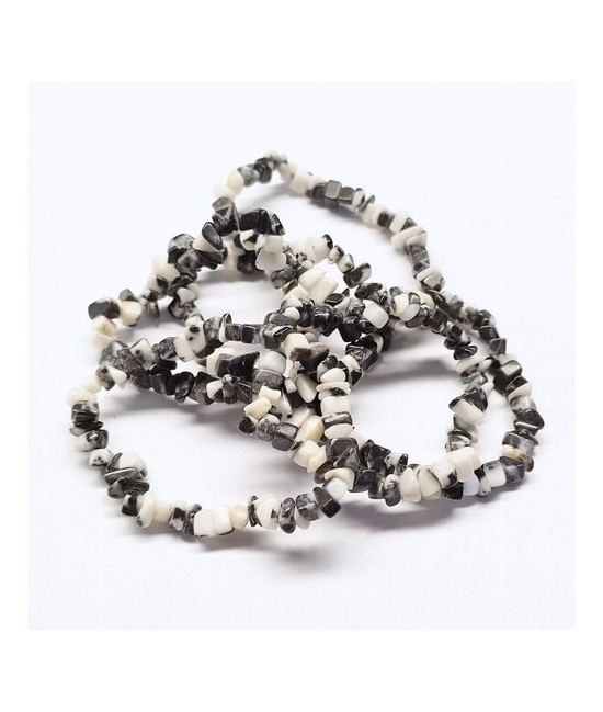 Pulsera Chip Jaspe Cebra.

Presentada en cartón con nombre del mineral y su propiedad