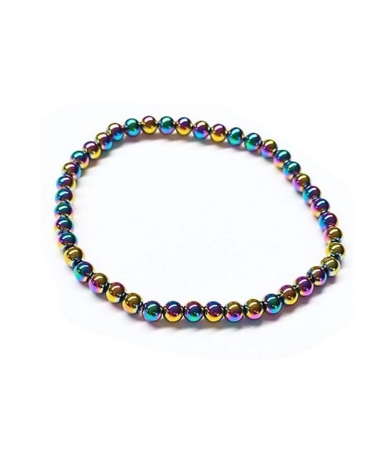 KU.PULSERA HEMATITE ARCOIRIS BOLA 4 MM.
