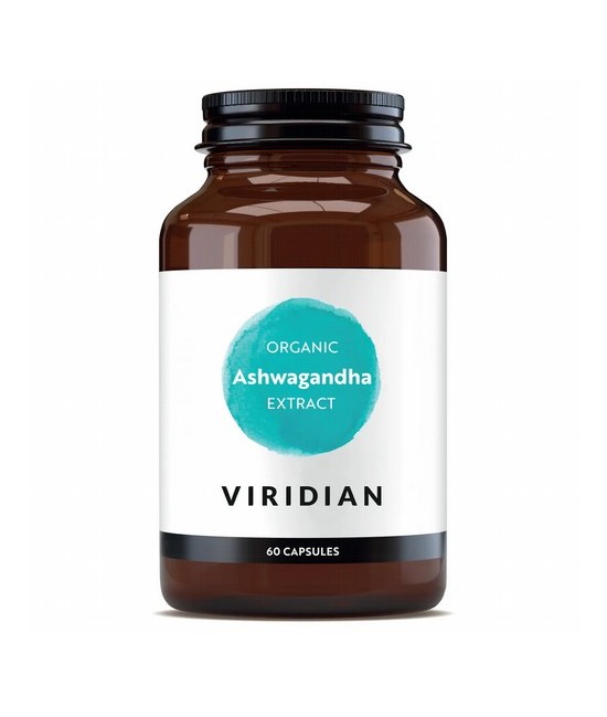 La ashwagandha orgánica de primera calidad de Viridian se cultiva en la India y es un extracto de alta potencia y espectro comp