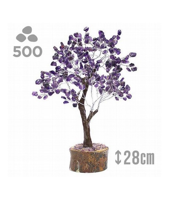 Árbol compuesto de 500 piedrecitas chip en Amatista

Base de madera.

Para la cultura asiática simboliza la vida, la prospe