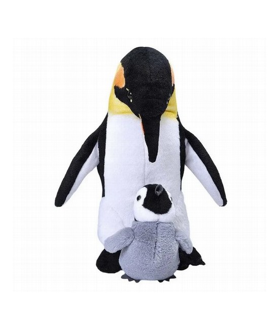 Déjate seducir por el mundo invernal con la mamá y el bebé pingüino emperador de Wild Republic. Este adorable peluche captura e