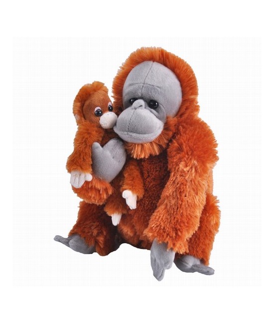 Déjate seducir por el mundo invernal con la mamá y el bebé ORANGUTAN de Wild Republic. Este adorable peluche captura el encanto