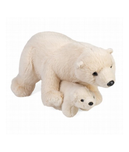 Descubre el encanto del Ártico con la Mamá Oso Polar y su Bebé de Wild Republic. Este adorable peluche captura la belleza de lo